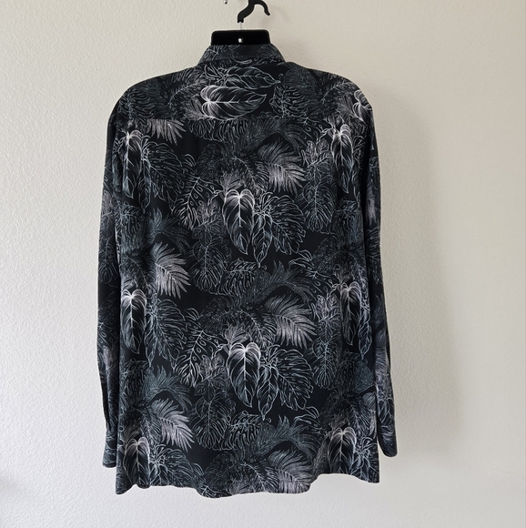 TOMMY BAHAMA Big And Tall Silk Luminescent Fronds Long Sleeve Shirt  size XXL - Picture 9 of 16